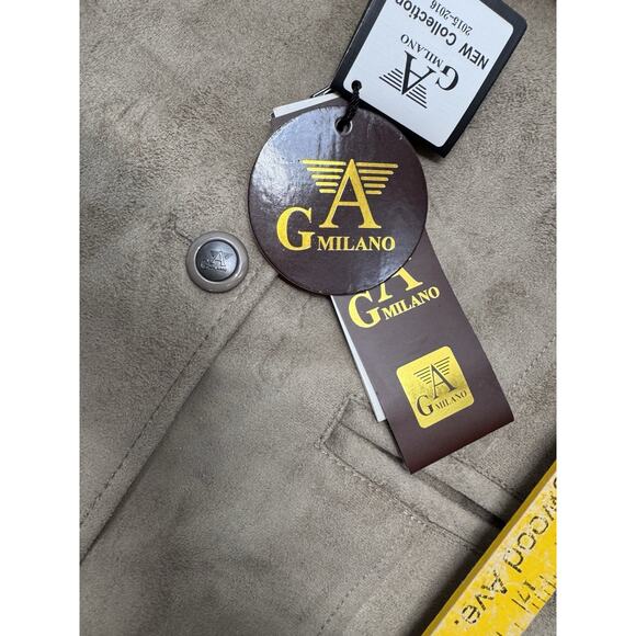 A G Milano Beige Leather Jacket New Old Stock 2015 Women’s Size Medium - Picture 7 of 11